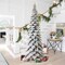 12FT Pre-Lit Flocked Layered Slim Spruce Artificial Christmas Tree With Warm White Lights, With Remote Control